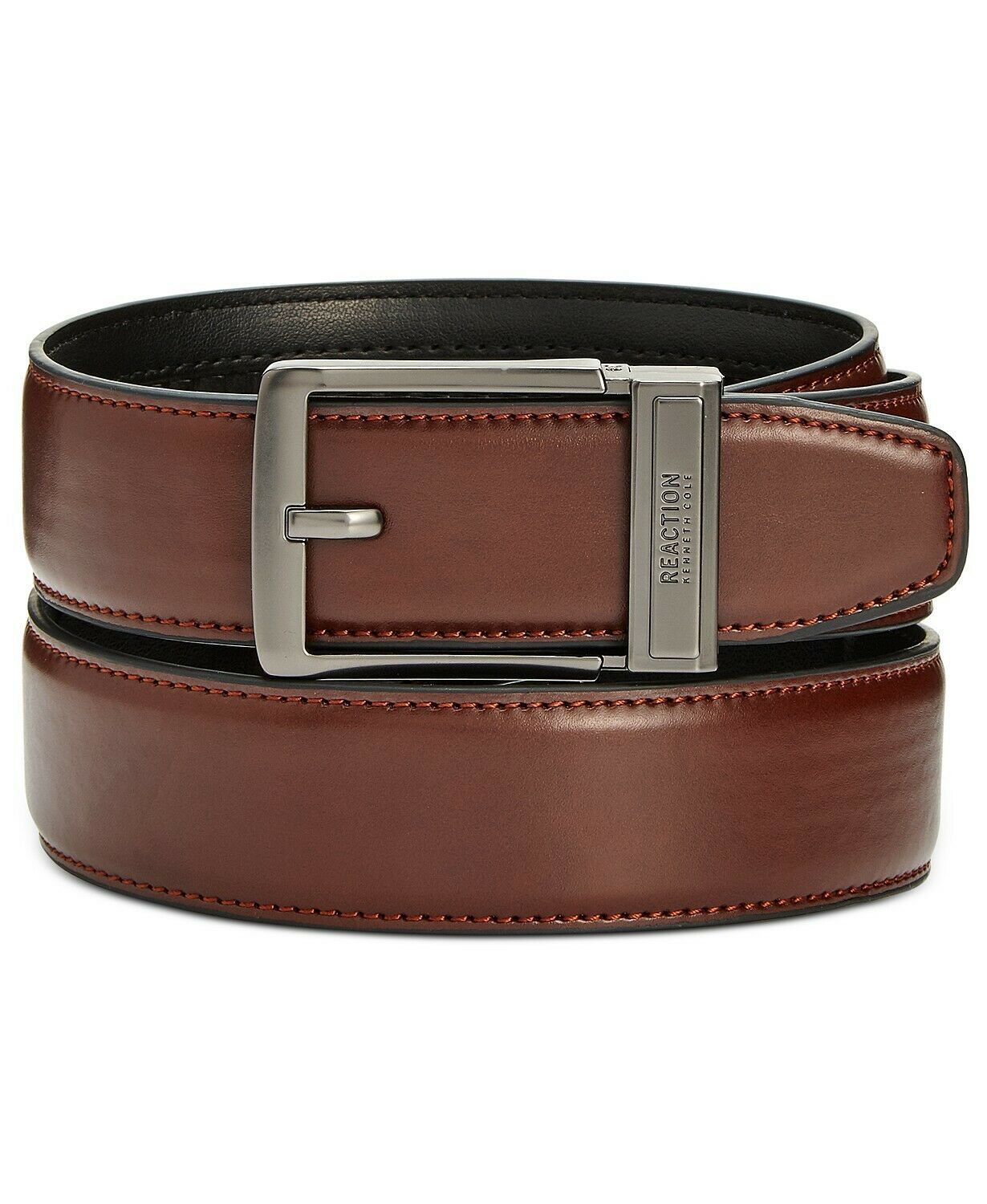 Cinto social masculino Kenneth Cole Reaction Exact Fit marrom tamanho pequeno