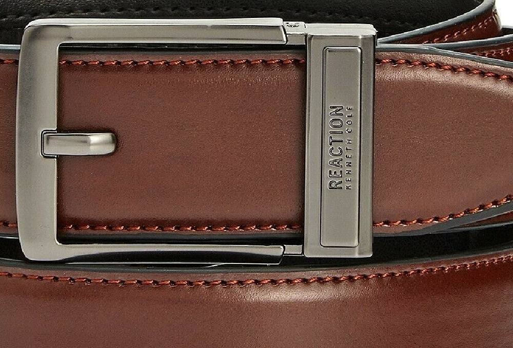 Cinto social masculino Kenneth Cole Reaction Exact Fit marrom tamanho extra grande