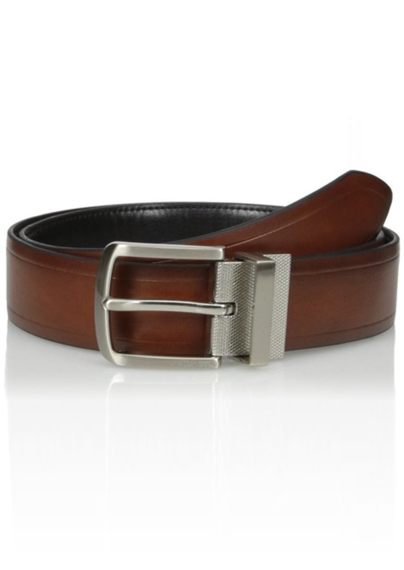 Cinto reversível de couro masculino Tommy Hilfiger, cinza, tamanho 32