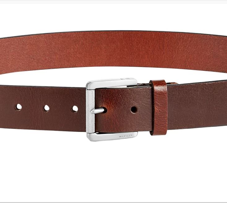 Cinto de couro masculino Tommy Hilfiger marrom tamanho extragrande