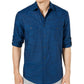 Camisa Alfani Masculina Warren Sem Bolso Manga Longa Azul Tamanho P