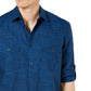 Camisa Alfani Masculina Warren Sem Bolso Manga Longa Azul Tamanho P
