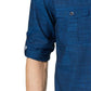 Camisa Alfani Masculina Warren Sem Bolso Manga Longa Azul Tamanho P