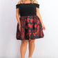 Vestido plus size moderno com ombros à mostra Morgan &amp; Company feminino, preto, tamanho 18