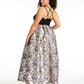 Vestido de baile feminino plus size brocado metálico Morgan &amp; Company, preto, carvão, tamanho 18W, AVER