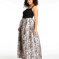 Vestido de baile feminino plus size brocado metálico Morgan &amp; Company, preto, carvão, tamanho 18W, AVER