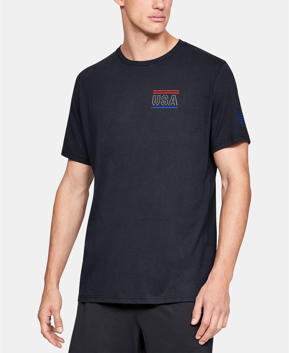 Camiseta gráfica masculina Under Armour, preta, tamanho pequeno