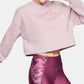 Moletom feminino Under Armour Rival Fleece Cropped Rosa Tamanho Grande