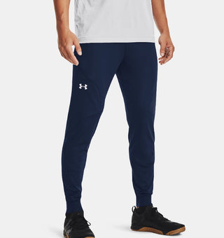 Calça de corrida Under Armour Unstoppable masculina, azul marinho, tamanho XX-G