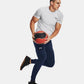 Calça de corrida Under Armour Unstoppable masculina, azul marinho, tamanho XX-G