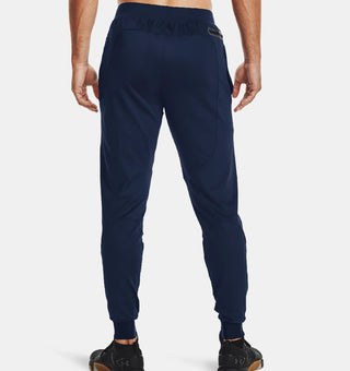 Calça de corrida Under Armour Unstoppable masculina, azul marinho, tamanho XX-G