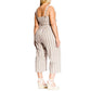 Macacão curto listrado carmim plus size da City Chic feminino cinza tamanho 16