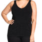 Blusa de malha com decote em V da City Chic, feminina, moderna, preta, tamanho 24W