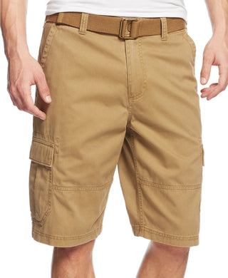 Shorts cargo relaxados com cinto American Rag masculino bege tamanho 30
