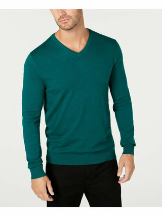 Suéter masculino Alfani com decote em V verde tamanho XXG