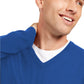 Suéter de algodão com decote em V liso Alfani masculino, azul, tamanho pequeno