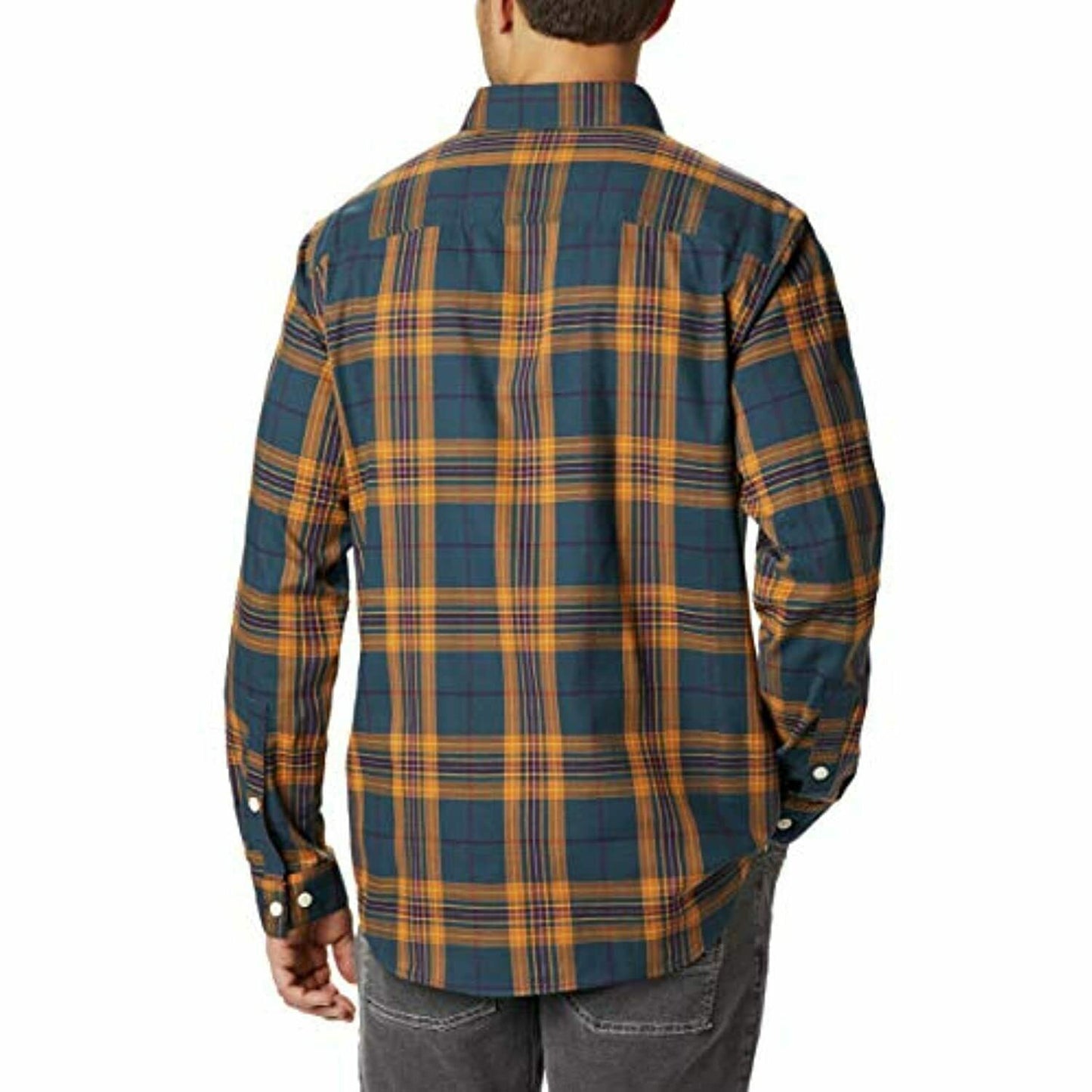 Camisa Columbia Rapid Rivers II Manga Longa Masculina Amarela Tamanho P