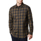 Camisa xadrez Columbia Vapor Ridge III masculina bege, tamanho pequeno