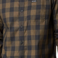 Camisa xadrez Columbia Vapor Ridge III masculina bege, tamanho pequeno
