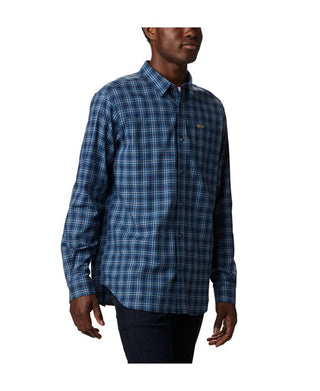 Camisa xadrez Columbia Vapor Ridge III masculina, azul, tamanho 2, extra grande