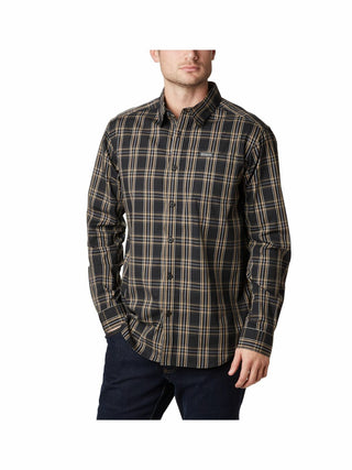 Camisa xadrez Columbia Vapor Ridge III masculina, tamanho médio, cor carvão