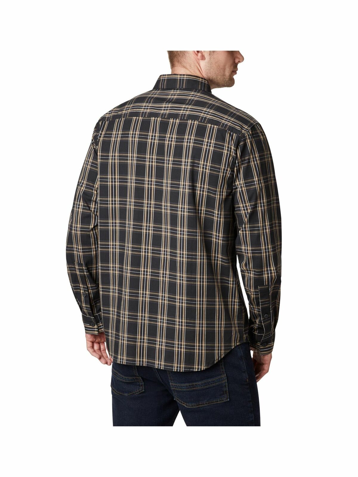 Camisa xadrez Columbia Vapor Ridge III masculina, tamanho médio, cor carvão