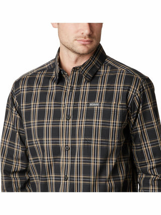 Camisa xadrez Columbia Vapor Ridge III masculina, tamanho médio, cor carvão