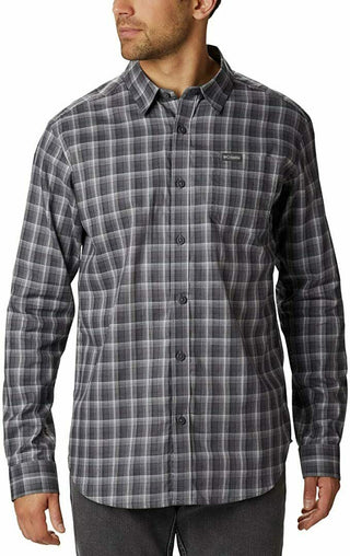Camisa xadrez Columbia Vapor Ridge III masculina, cor carvão, tamanho pequeno
