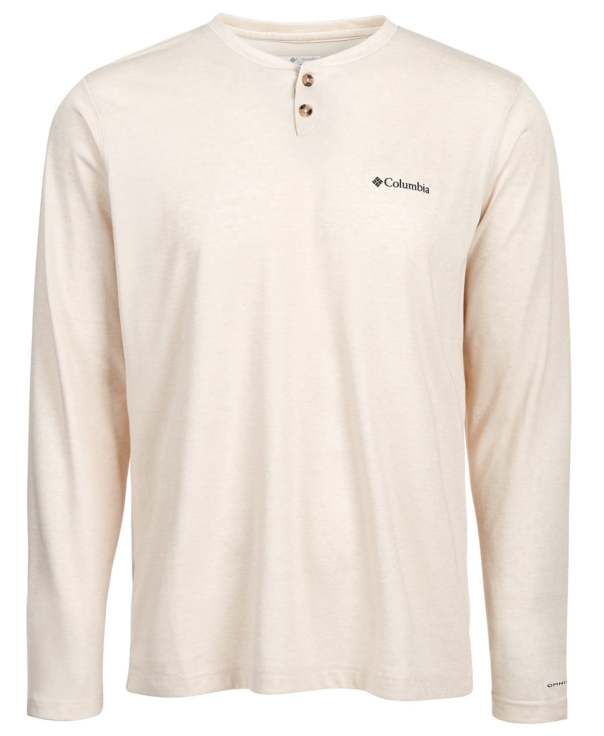 Camisa Henley de manga comprida Columbia Thistletown Park masculina, bege, tamanho médio