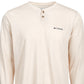 Camisa Henley de manga comprida Columbia Thistletown Park masculina, bege, tamanho médio