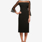 Vestido de festa feminino Alex Evenings com decote em V, preto, tamanho 14