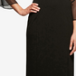 Vestido de festa feminino Alex Evenings com decote em V, preto, tamanho 14