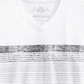 Camiseta listrada masculina American Rag com decote em V, cinza, tamanho grande
