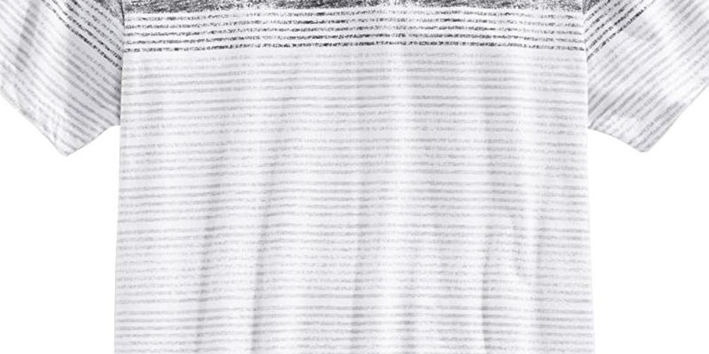 Camiseta listrada masculina American Rag com decote em V, cinza, tamanho grande