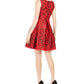 Vestido feminino Taylor com lantejoulas e ajuste evasê, vermelho, tamanho 14