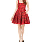 Vestido feminino Taylor com lantejoulas e ajuste evasê, vermelho, tamanho 6