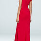 Vestido sereia com decote ombro a ombro e fenda Xscape feminino, tamanho 12, vermelho