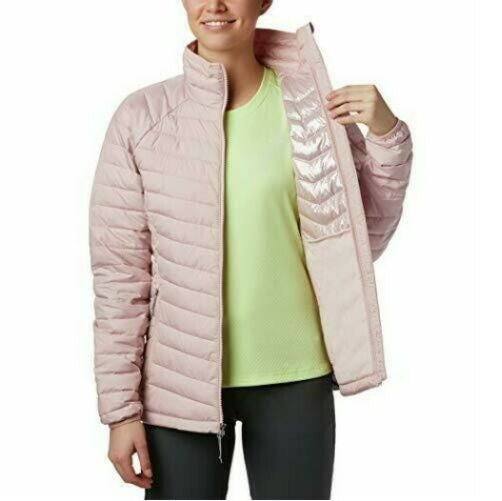 Jaqueta Columbia Powder Lite Feminina Rosa Tamanho Grande