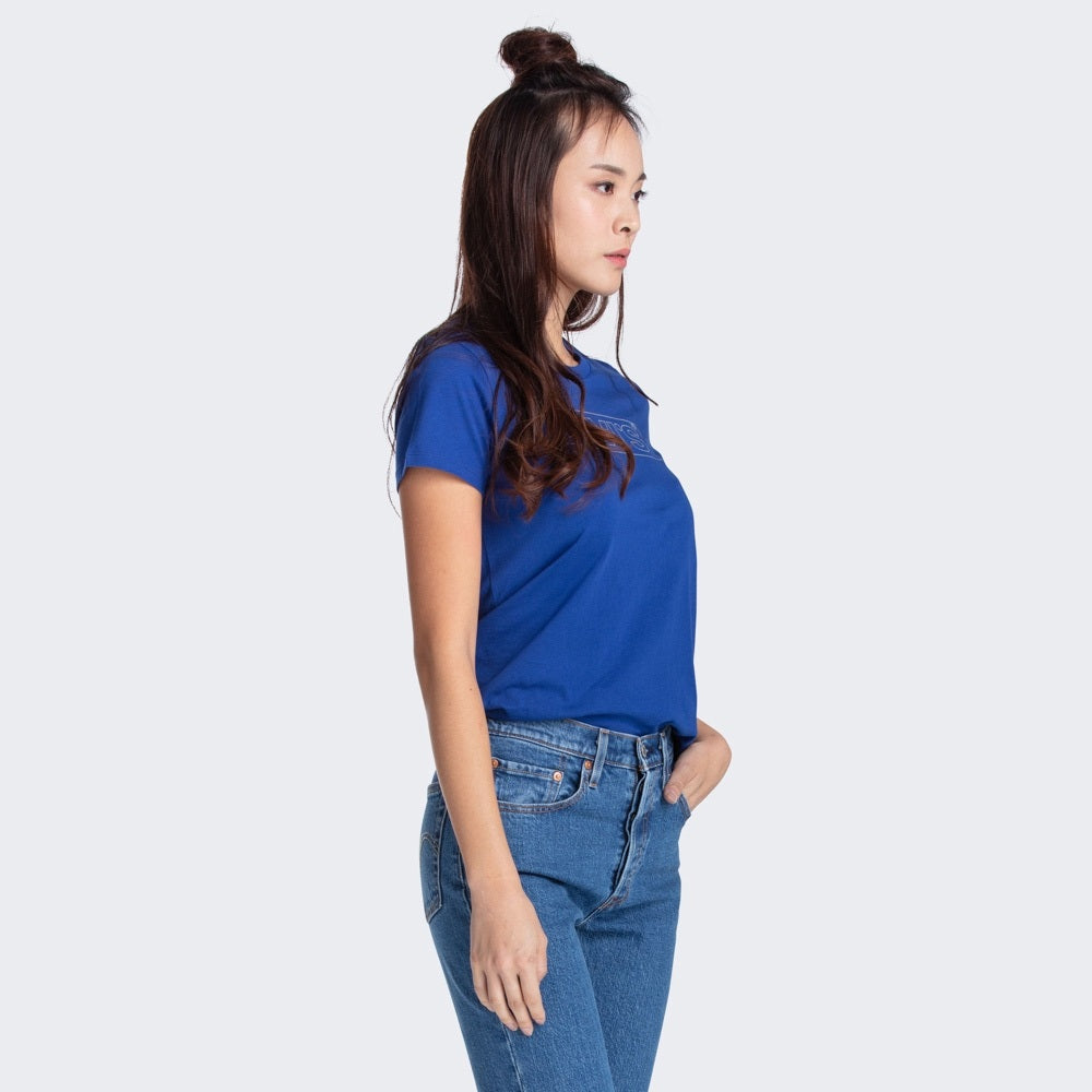 Camiseta Levi's Feminina Cotton The Perfect Tee Logo Graphic Azul Marinho Tamanho P