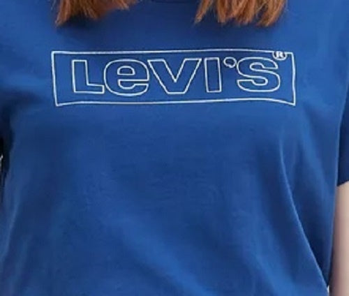 Camiseta Levi's Feminina Cotton The Perfect Tee Logo Graphic T-Shirt Azul Marinho Tamanho Médio