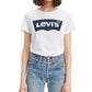 Camiseta Levi's Feminina de Algodão com Logo Gráfico, Branca, Tamanho Médio