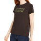 Camiseta Levi's Perfect Camo Batwing-Logo Feminina Preta Tamanho Médio