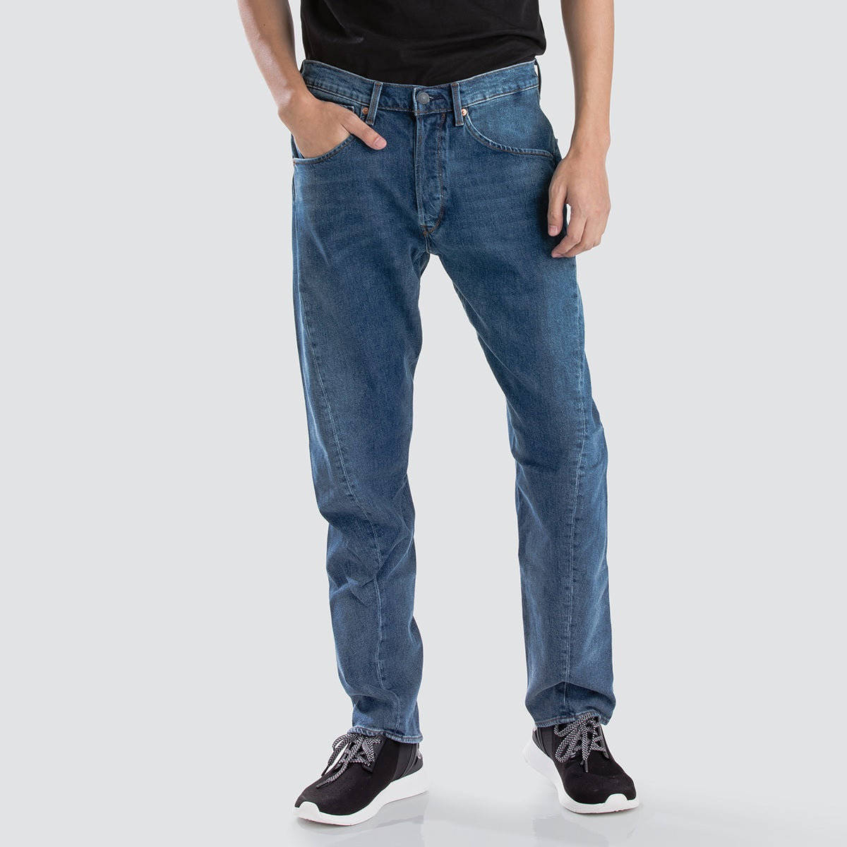 Calça Jeans Levi's 541 Athletic Fit Rasgada Masculina Azul Médio Tamanho 34X32