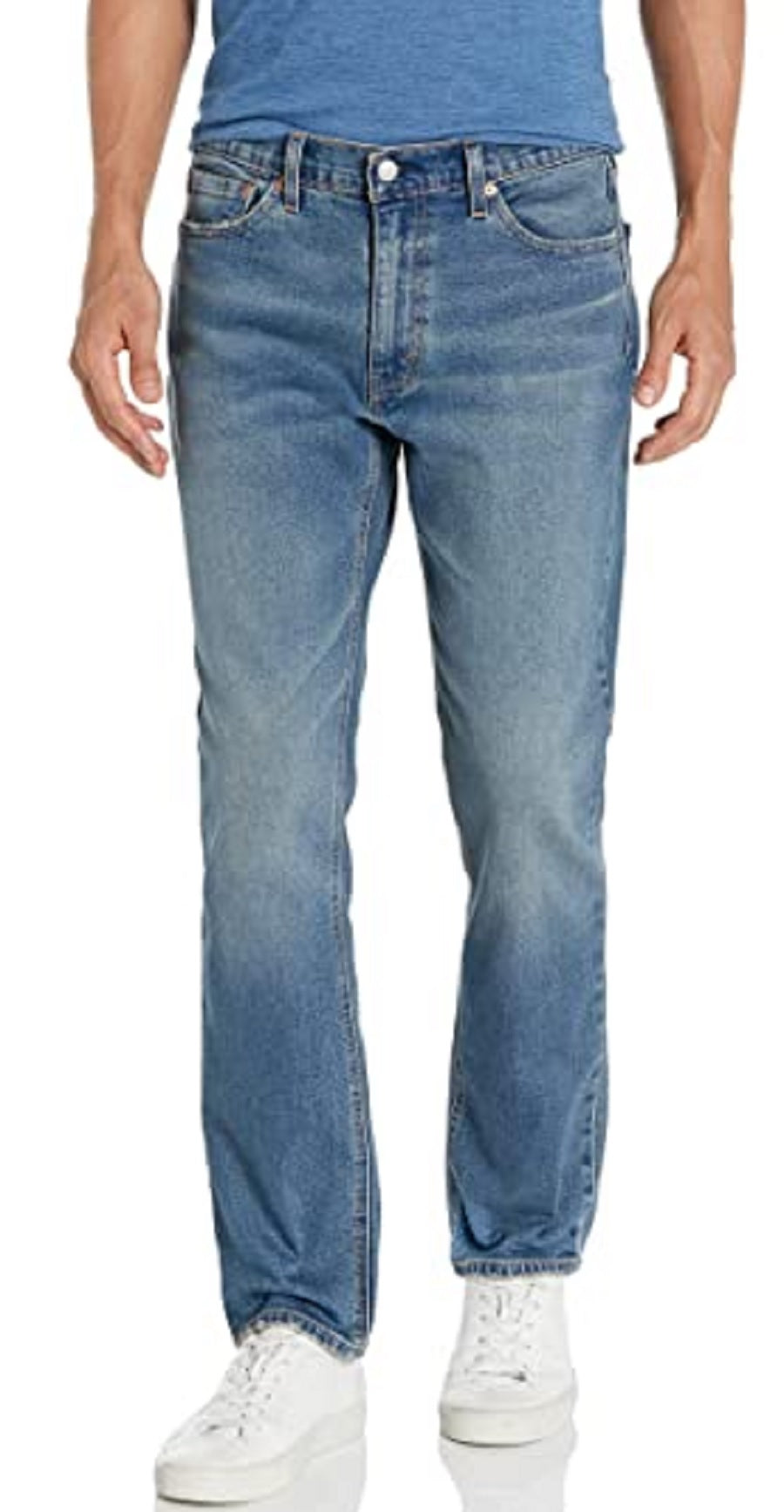 Calça Jeans Levi's 541 Athletic Fit Rasgada Masculina Azul Médio Tamanho 36X34