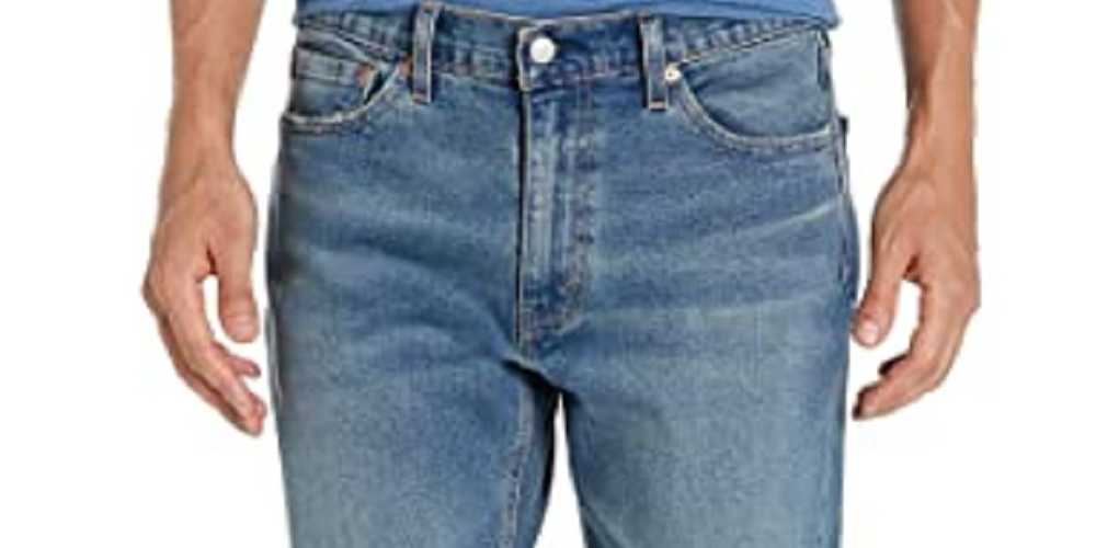 Calça Jeans Levi's 541 Athletic Fit Rasgada Masculina Azul Médio Tamanho 36X34