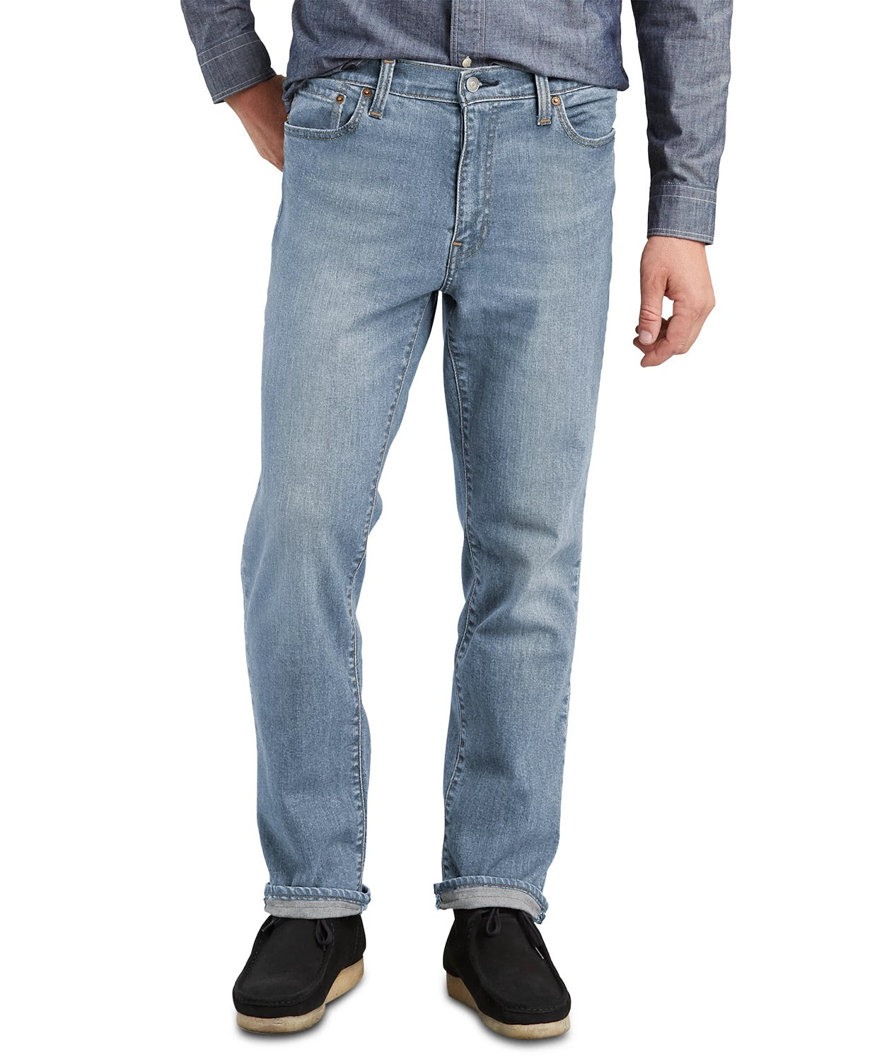 Calça Jeans Levi's Masculina Athletic Fit All Season Tech Rasgada e Reparada Azul Tamanho 34X34