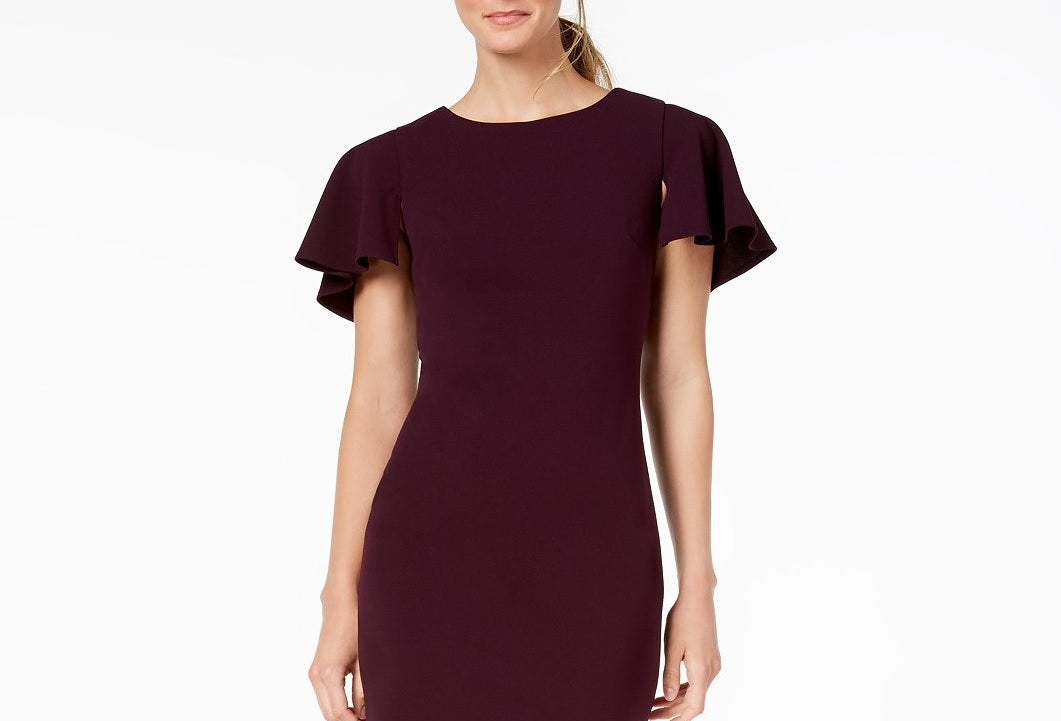 Vestido Capelet Bainha Calvin Klein Feminino Roxo Tamanho 6