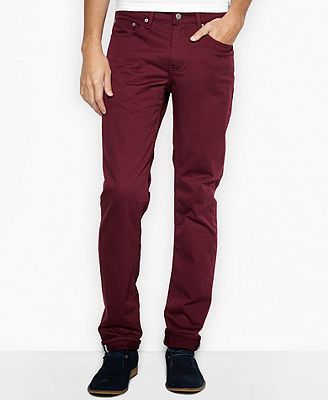 Calça jeans Levi's 511 Slim Fit Commuter masculina, vermelha, tamanho 30x32