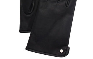 Luvas Calvin Klein Masculinas em Couro Sintético com Tela Sensível ao Toque, Pretas, Tamanho Grande