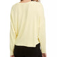 Blusa aconchegante com decote em V para calouros e juniores, tamanho extra pequeno, amarela
